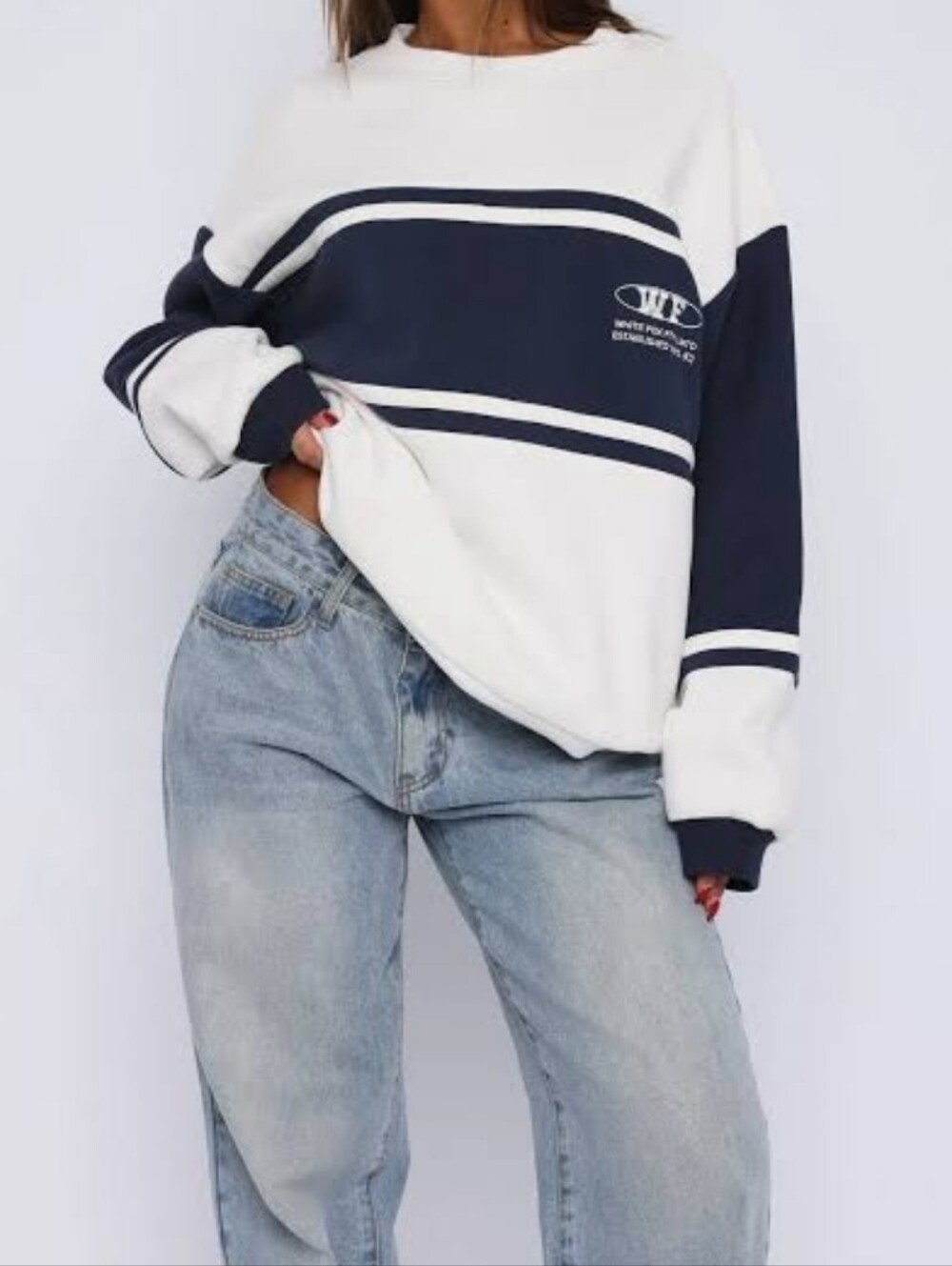 White Fox Boutique Oversized "Moving Foward" Sweatshirt